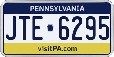 PA license plate JTE6295