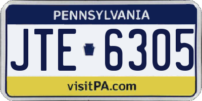 PA license plate JTE6305