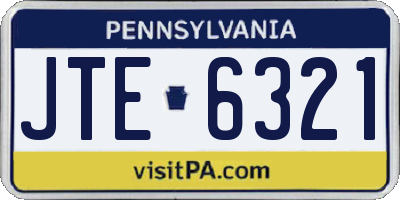PA license plate JTE6321