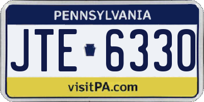 PA license plate JTE6330