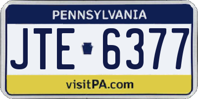 PA license plate JTE6377