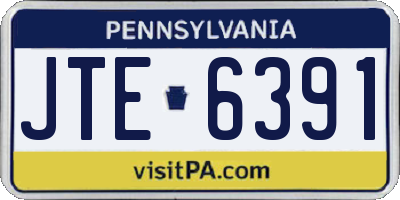 PA license plate JTE6391