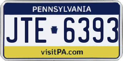 PA license plate JTE6393
