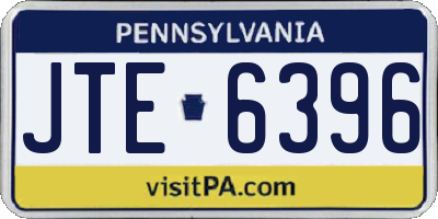 PA license plate JTE6396