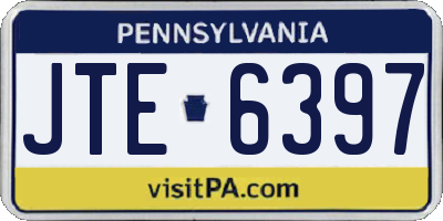 PA license plate JTE6397