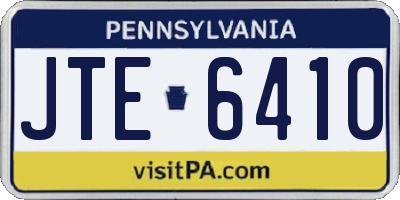 PA license plate JTE6410