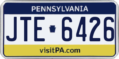 PA license plate JTE6426