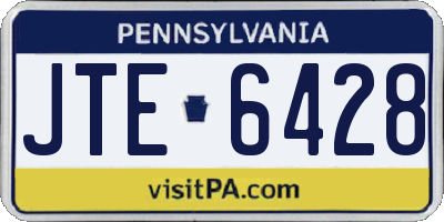 PA license plate JTE6428