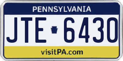 PA license plate JTE6430