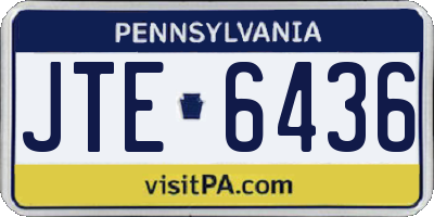 PA license plate JTE6436