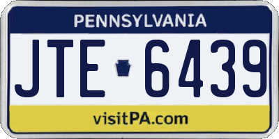 PA license plate JTE6439