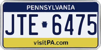 PA license plate JTE6475