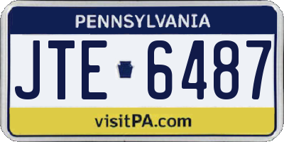 PA license plate JTE6487