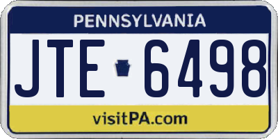 PA license plate JTE6498