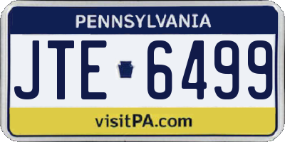PA license plate JTE6499
