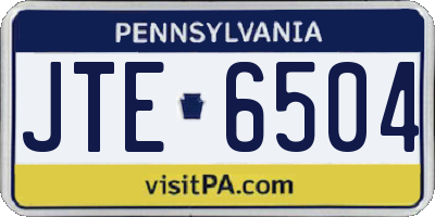 PA license plate JTE6504