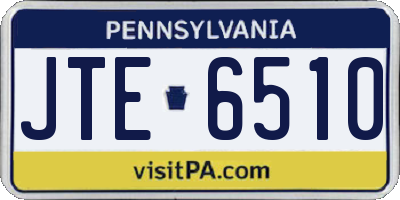 PA license plate JTE6510