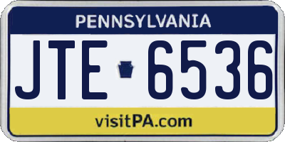 PA license plate JTE6536