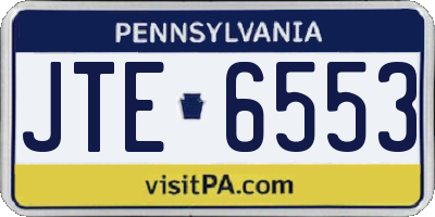 PA license plate JTE6553