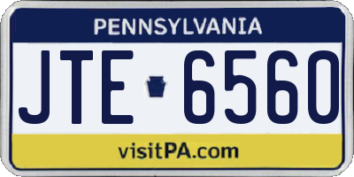 PA license plate JTE6560