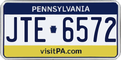 PA license plate JTE6572