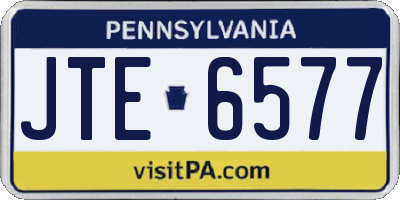 PA license plate JTE6577