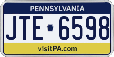 PA license plate JTE6598