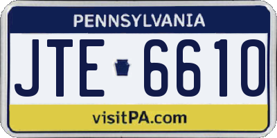 PA license plate JTE6610