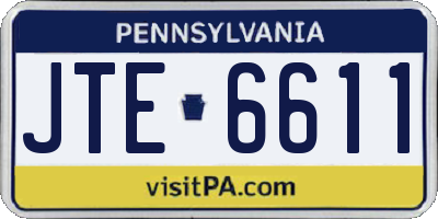 PA license plate JTE6611