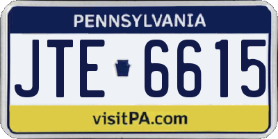 PA license plate JTE6615