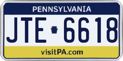 PA license plate JTE6618