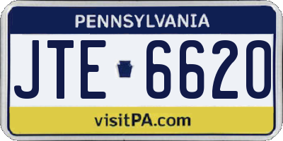 PA license plate JTE6620