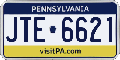 PA license plate JTE6621