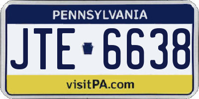 PA license plate JTE6638