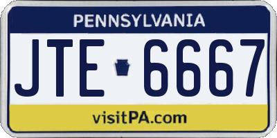 PA license plate JTE6667