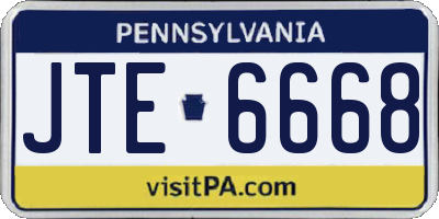 PA license plate JTE6668