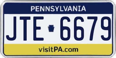 PA license plate JTE6679