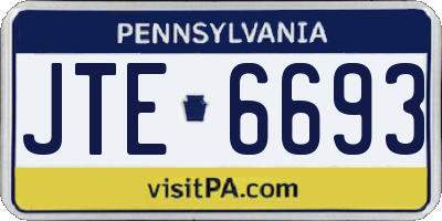 PA license plate JTE6693