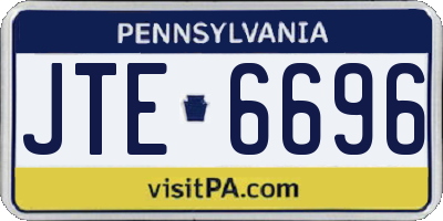 PA license plate JTE6696