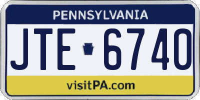 PA license plate JTE6740