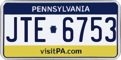 PA license plate JTE6753