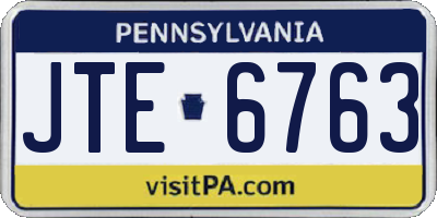 PA license plate JTE6763