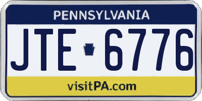 PA license plate JTE6776
