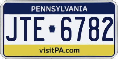 PA license plate JTE6782