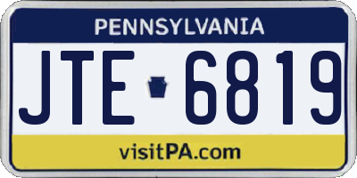 PA license plate JTE6819