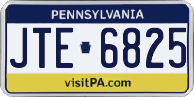 PA license plate JTE6825
