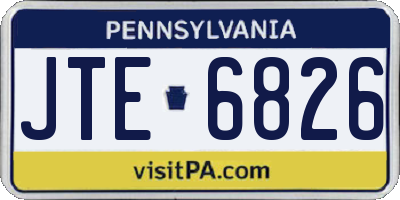 PA license plate JTE6826
