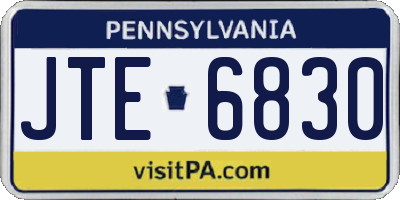 PA license plate JTE6830
