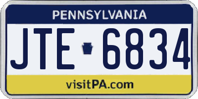 PA license plate JTE6834