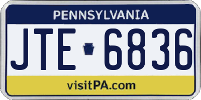 PA license plate JTE6836